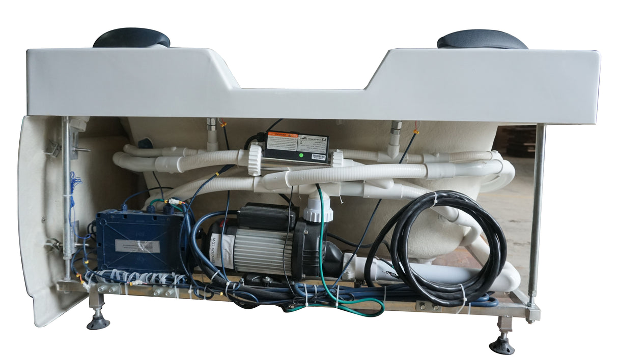 EAGO AM113ETL-L 5.5 ft Left Corner Acrylic White Whirlpool Bathtub for Two