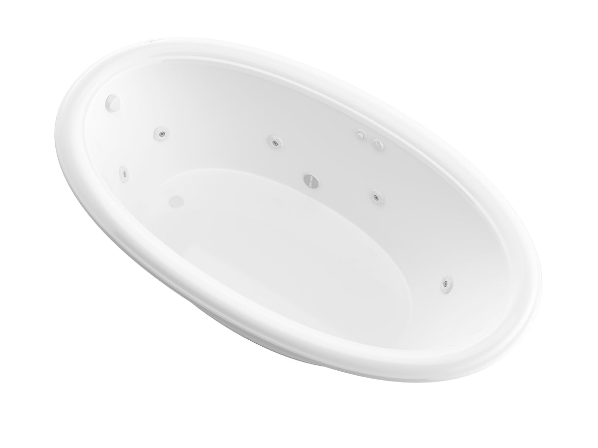 Atlantis Whirlpools Petite 36 x 60 Oval Whirlpool Jetted Bathtub 3660PWR