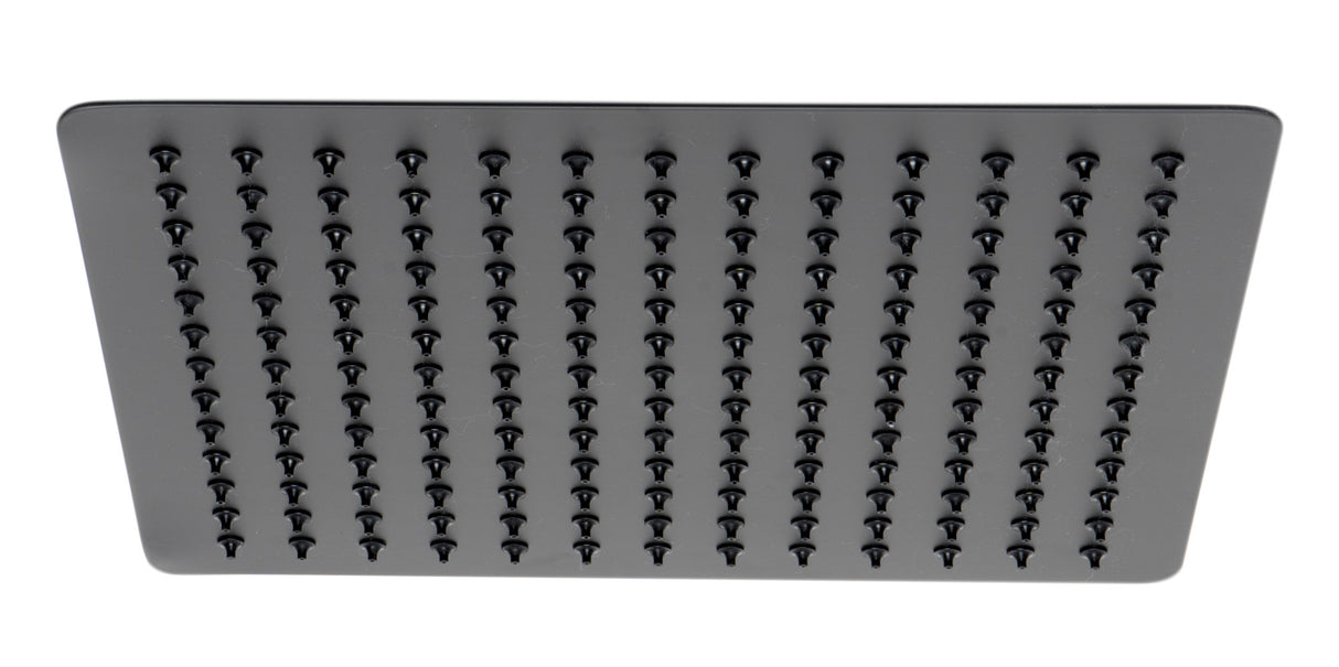 Matte Black Stainless Steel 12" Square Ultra-Thin Rain Shower Head