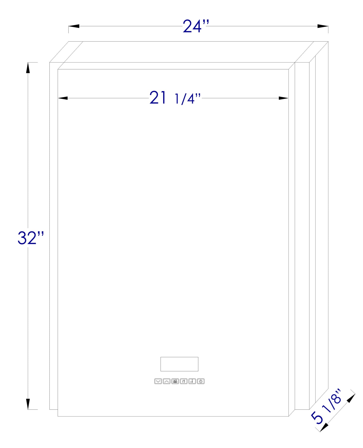 24" x 32" Single Door LED Light Bluetooth Medicine Cabinet