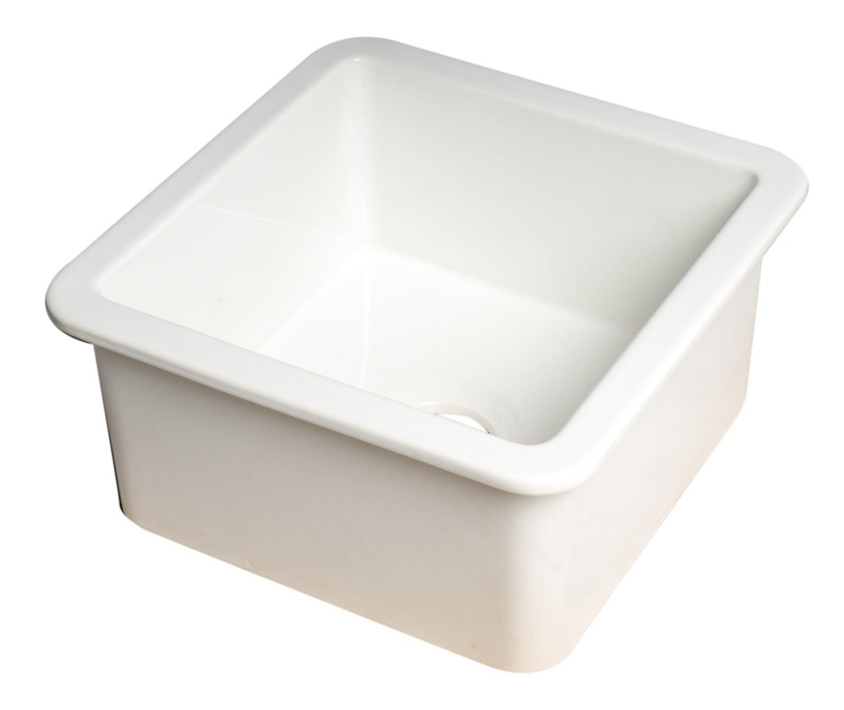 White Square 18" x 18" Undermount / Drop In Fireclay Prep Sink