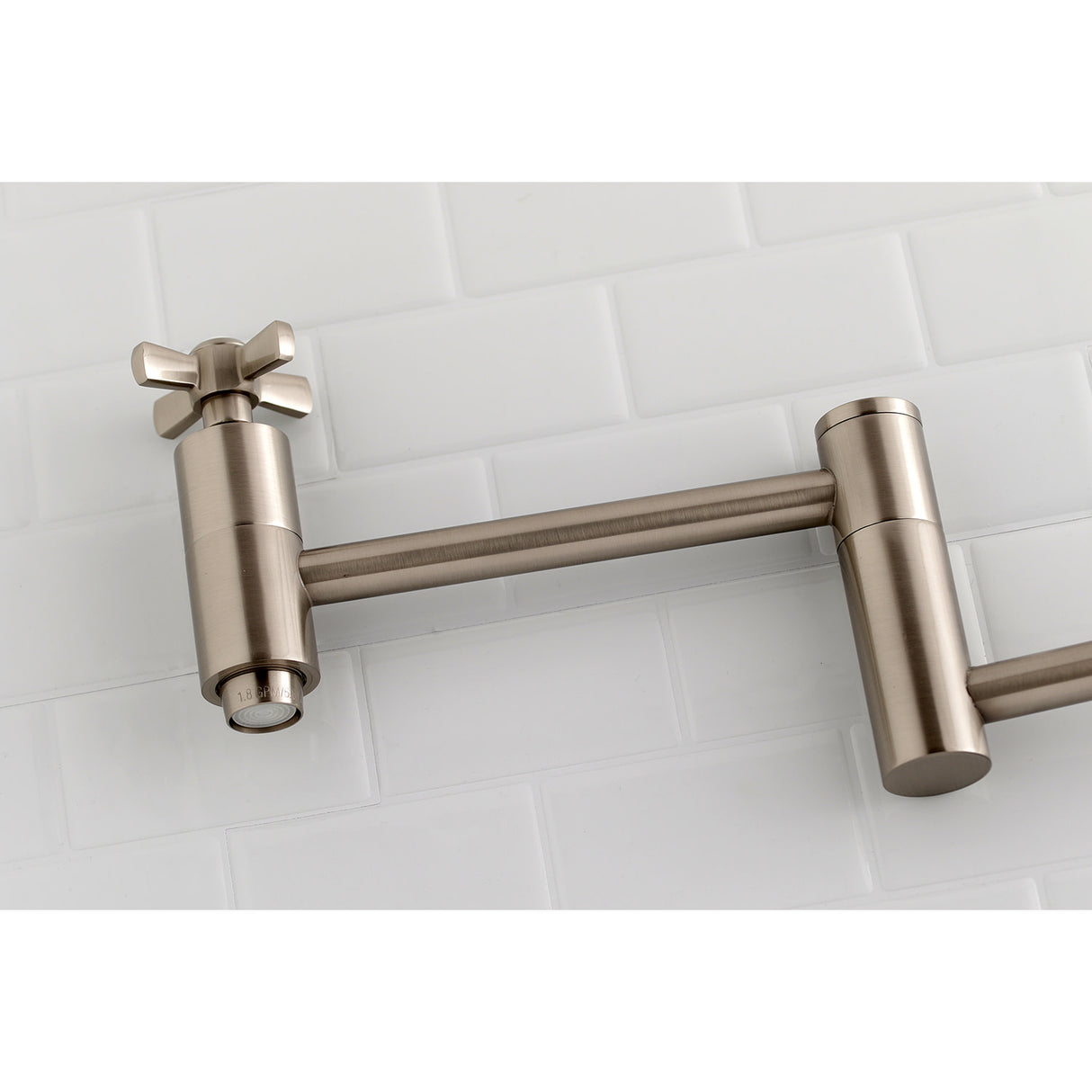 Kingston Brass KS8108ZX Millennium Wall Mount Pot Filler Kitchen Faucet, Brushed Nickel