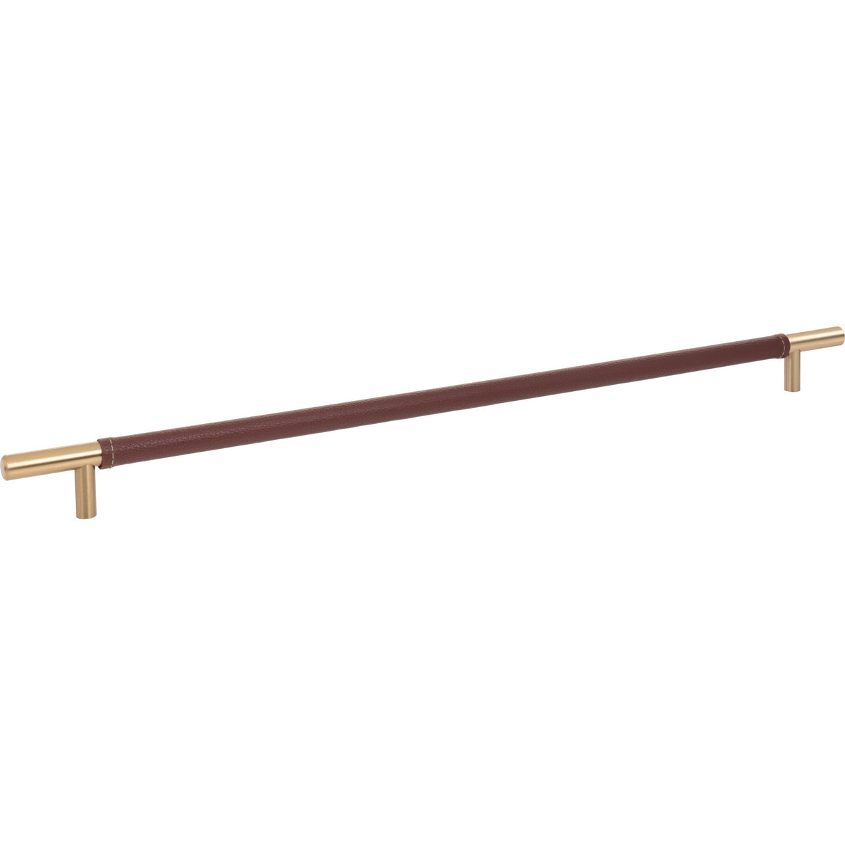 Atlas Homewares Zanzibar Brown Appliance Pull 17 Inch (c-c) Leather Warm Brass