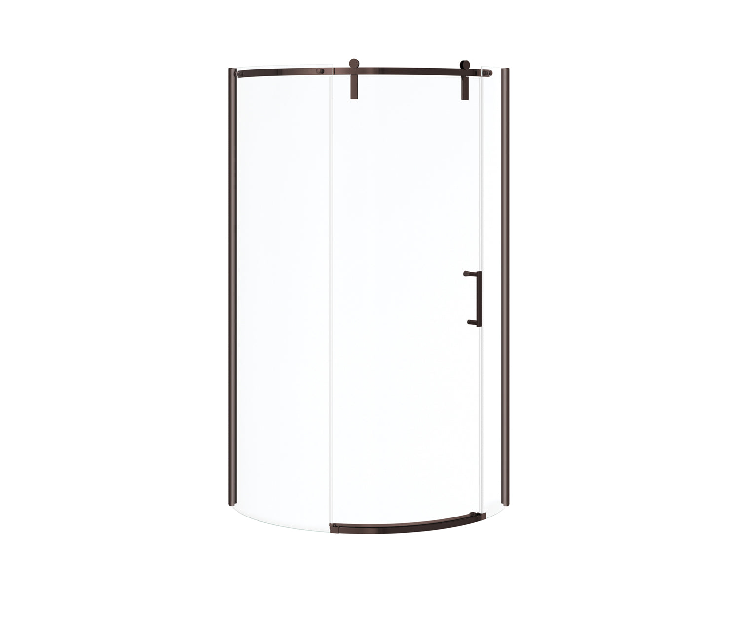 MAAX 139410-900-173-002 Outback Round 36 x 36 x 75 5/8 in. 8mm Sliding Shower Door for Corner Installation with Clear glass in Dark Bronze