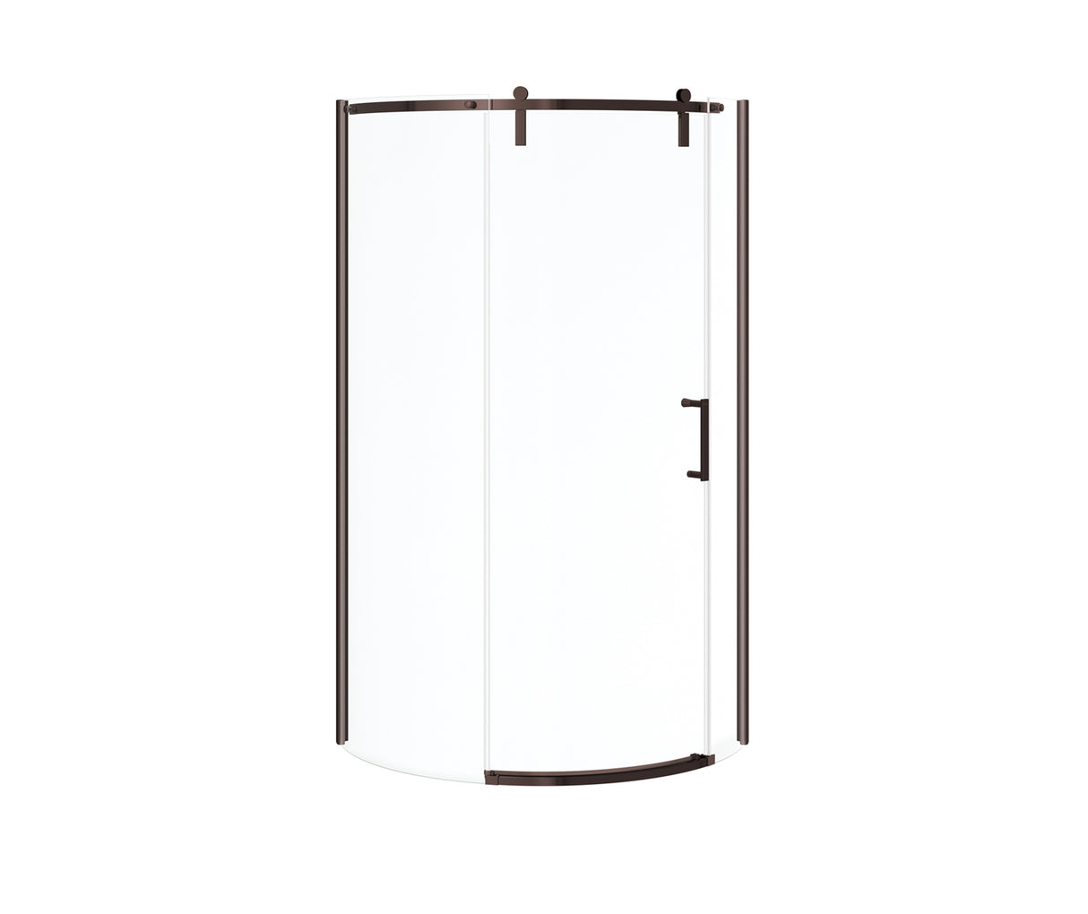 MAAX 139410-900-173-001 Outback Round 36 x 36 x 75 5/8 in. 8mm Sliding Shower Door for Corner Installation with Clear glass in Dark Bronze