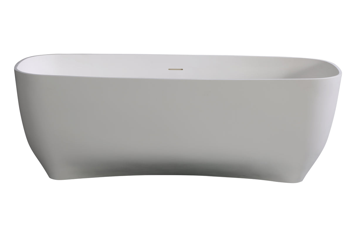 67" White Matte Solid Surface Resin Bathtub