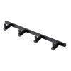 Black Matte Wall Mounted 4 Prong Robe / Towel Hook