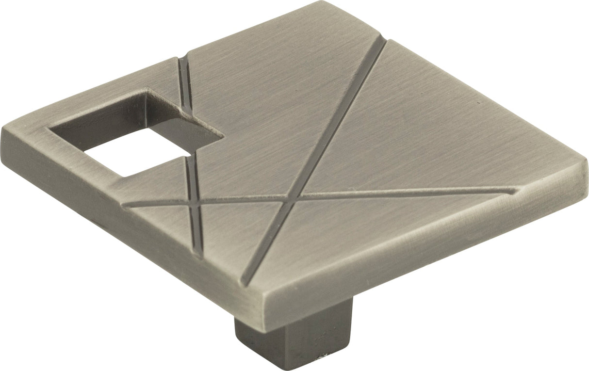 Atlas Homewares Modernist Left Square Knob 1 1/2 Inch Brushed Nickel