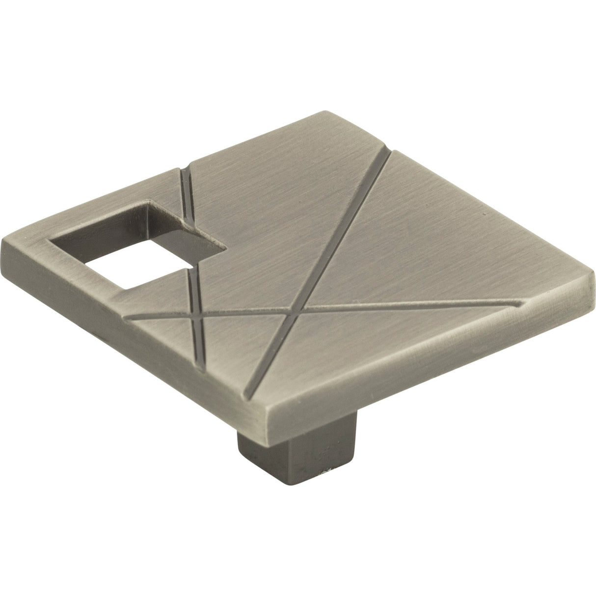 Atlas Homewares Modernist Left Square Knob 1 1/2 Inch Brushed Nickel