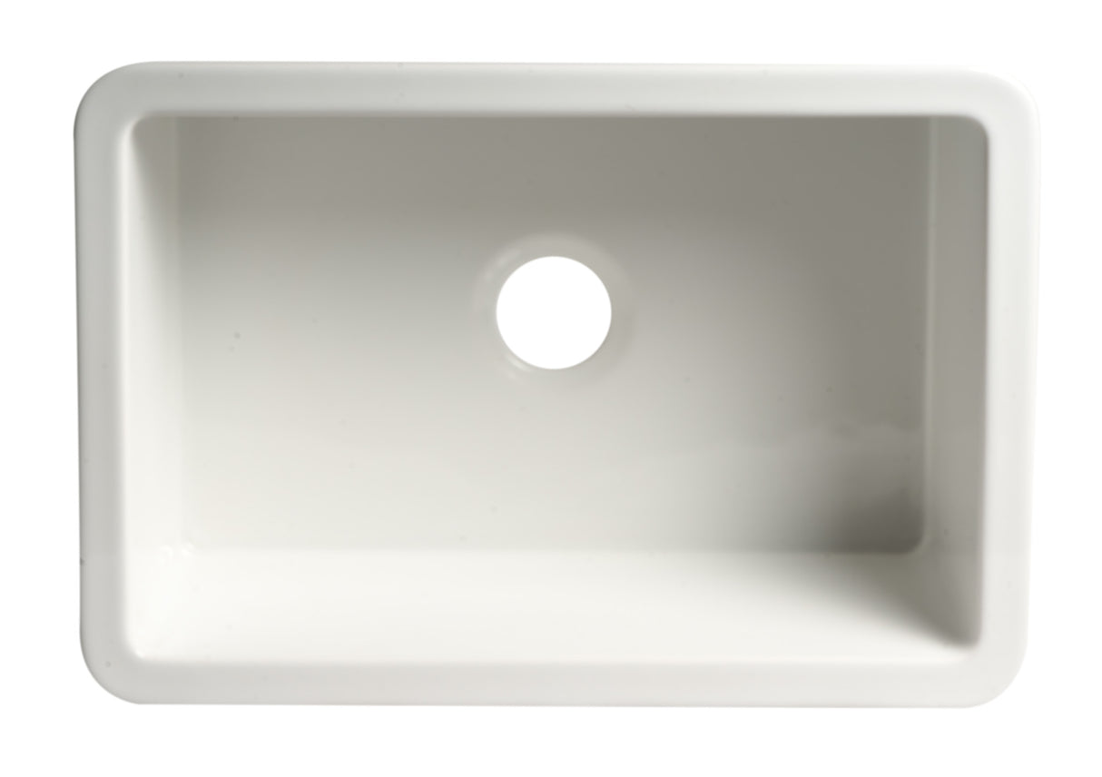 White 27" x 18" Fireclay Undermount / Drop In Firelcay Kitchen Sink