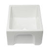 ALFI brand AB2418HS-W 24 inch White Reversible Smooth / Fluted Single Bowl Fireclay Farm Sink