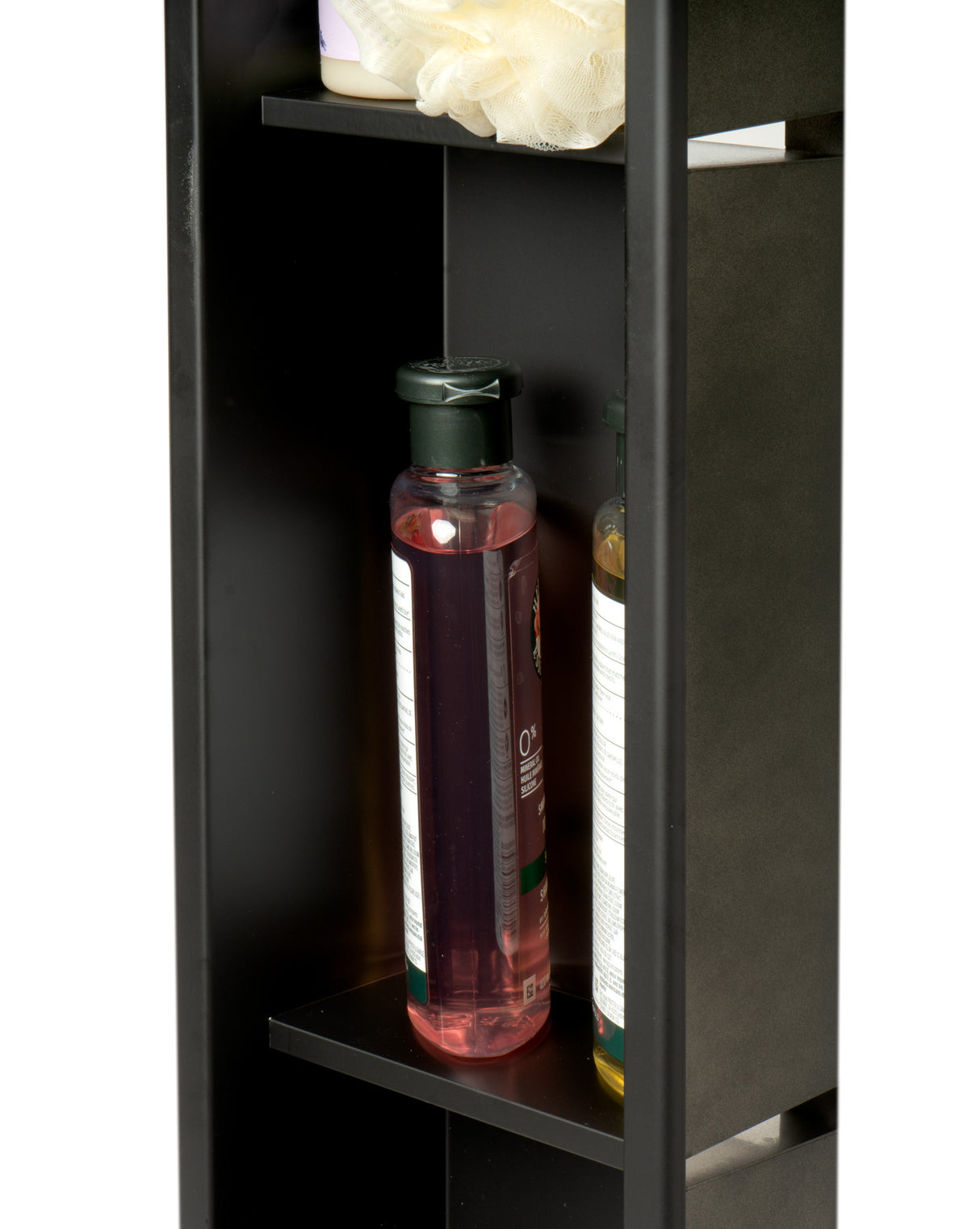 ALFI brand 8" x 36" Black Matte Stainless Steel Vertical Triple Shelf Bath Shower Niche