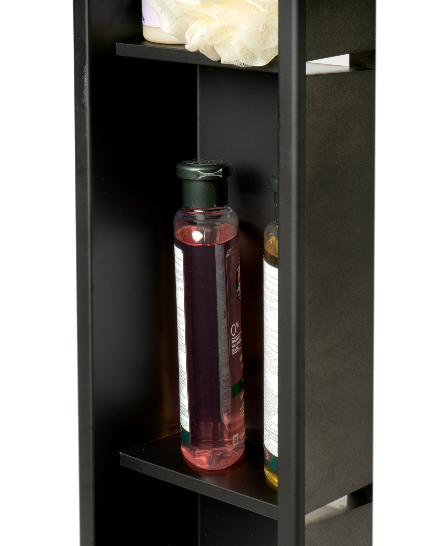 ALFI brand 8" x 36" Black Matte Stainless Steel Vertical Triple Shelf Bath Shower Niche