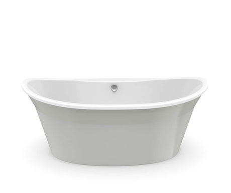 MAAX 106151-000-002-128 Orchestra 6636 AcrylX Freestanding Center Drain Bathtub in White with Sterling Silver Skirt