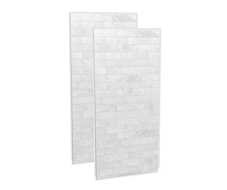MAAX 103388-307-508 Utile 3636 Composite Direct-to-Stud Two-Piece Corner Shower Wall Kit in Marble Carrara