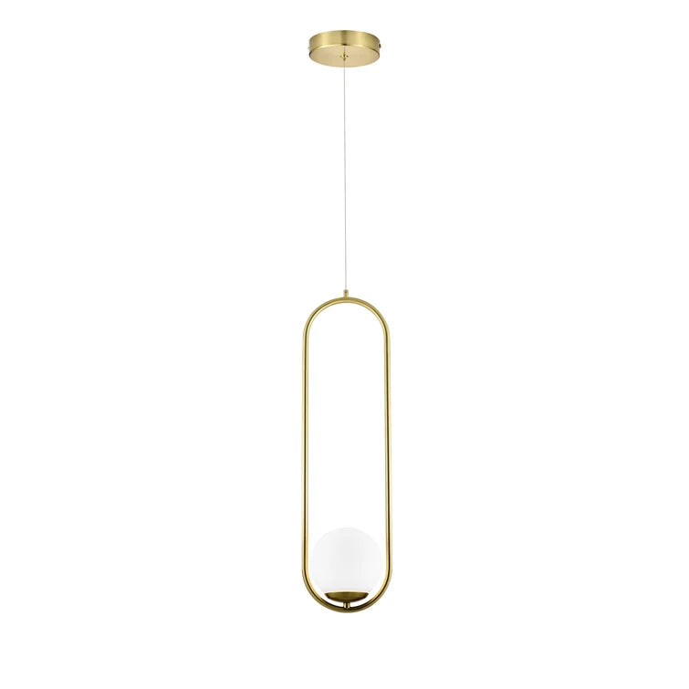 VONN Capri VCP2105AB 7" Integrated LED ETL Certified Height Adjustable Pendant Light with Glass Shade, Antique Brass