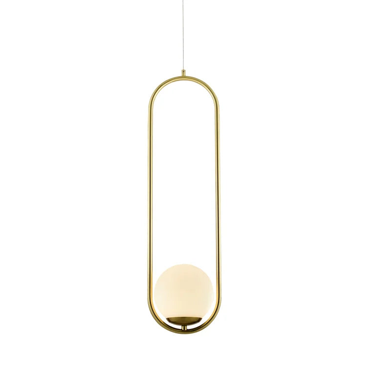 VONN Capri VCP2105AB 7" Integrated LED ETL Certified Height Adjustable Pendant Light with Glass Shade, Antique Brass