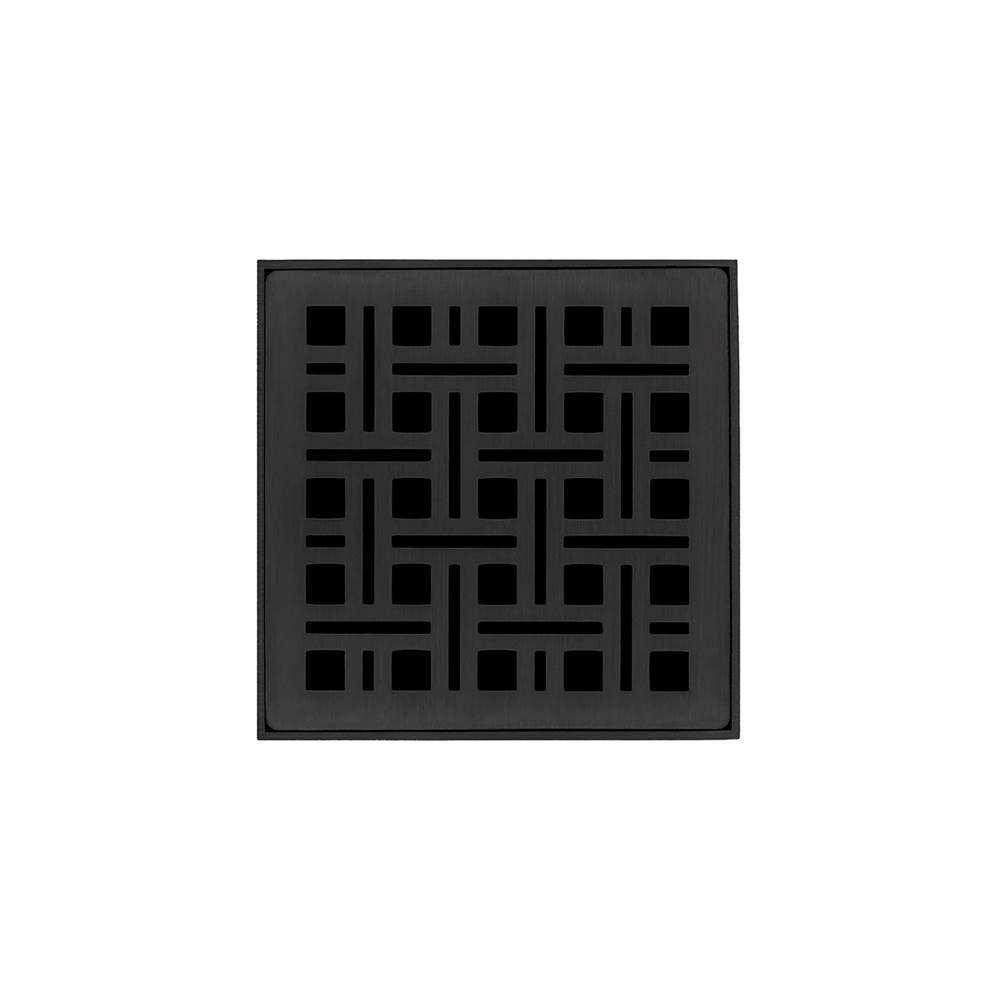 Infinity Drain VD 4-2I 4” x 4” VD 4 - Strainer - Weave Pattern & 2" Throat w/Cast Iron Drain Body 2” Outlet