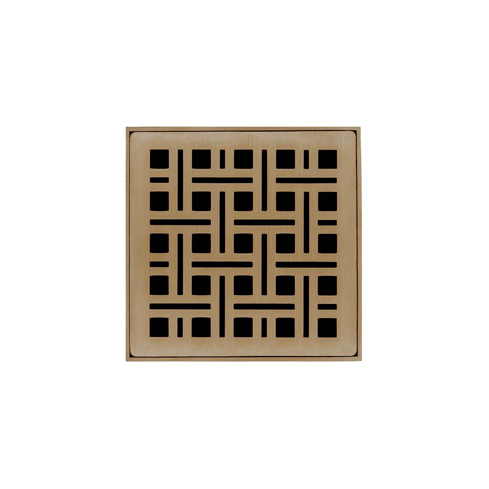 Infinity Drain VD 4-2I 4” x 4” VD 4 - Strainer - Weave Pattern & 2" Throat w/Cast Iron Drain Body 2” Outlet