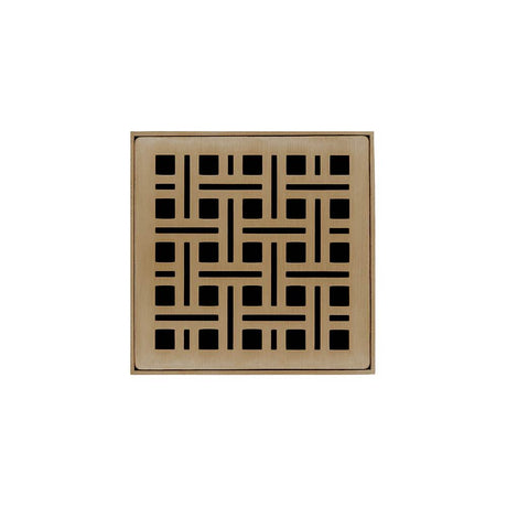 Infinity Drain VD 4-2I 4” x 4” VD 4 - Strainer - Weave Pattern & 2" Throat w/Cast Iron Drain Body 2” Outlet