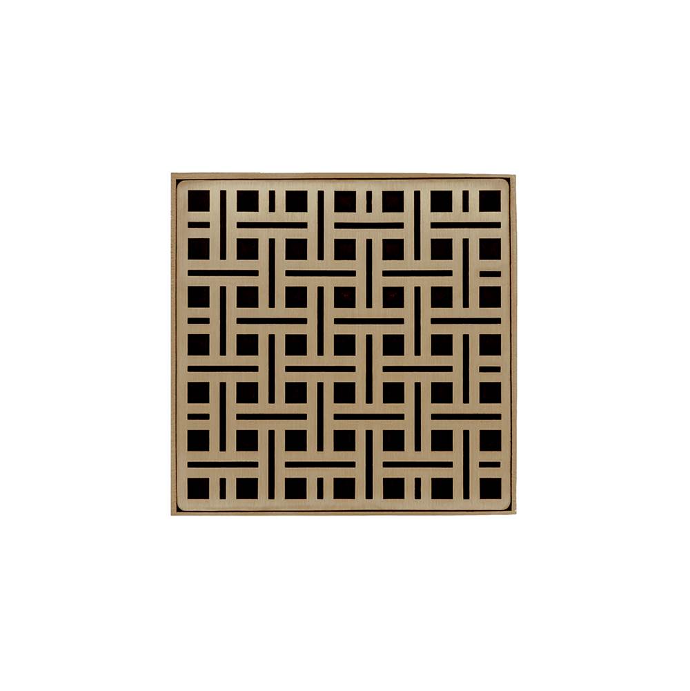 Infinity Drain VDB 5-A 5” x 5” VD 5 - Strainer - Lines Pattern & 2" Throat w/ABS Bonded Flange 2”, 3”, & 4” Outlet
