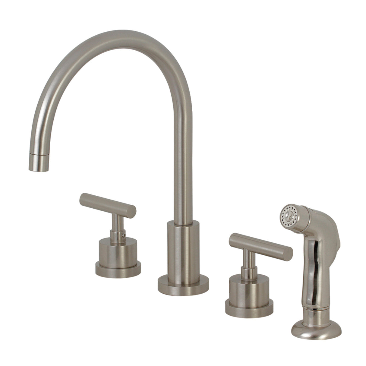 Kingston Brass KS8728CML Widespread Kitchen Faucet, Brushed Nickel
