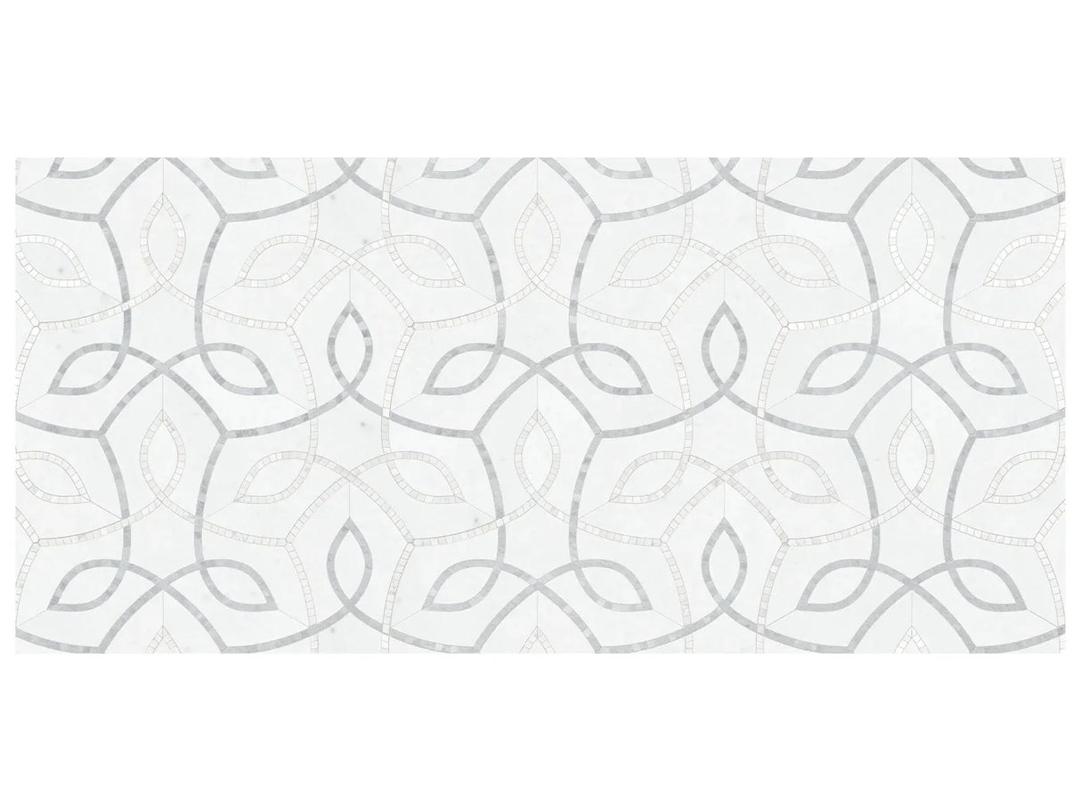 Anatolia Tile Utopio Vine Dove Honed Natural Stone Waterjet Mosaic 5001-0413-0 Vine Dove - premium natural stone mosaic tile from Anatolia Tile, available at PoshHaus showroom in Keene, NH