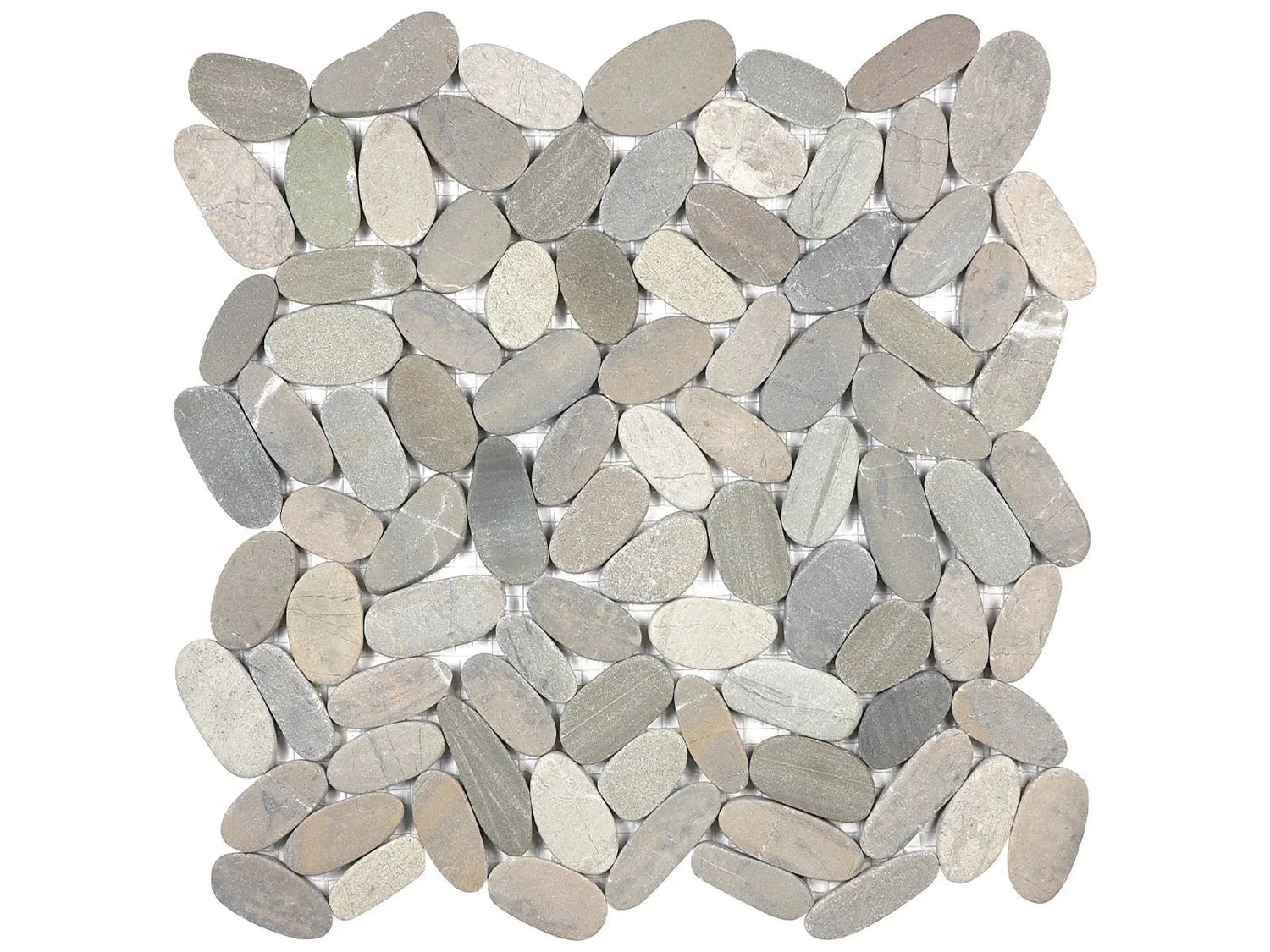 Anatolia Tile Zen Vitality Mica Flat Matte Pebble Mosaics. 1 Sheet = 1 Sq. Ft. 5001-0229-0 (76-464) Vitality Mica Flat Pebble - premium natural stone mosaic tile from Anatolia Tile, available at PoshHaus showroom in Keene, NH