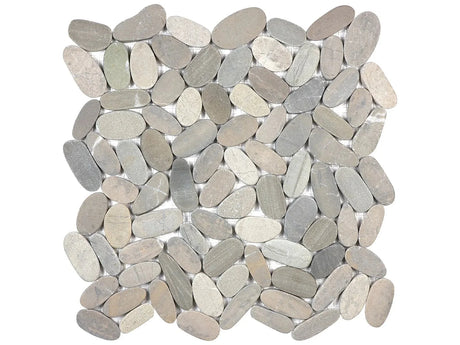 Anatolia Tile Zen Vitality Mica Flat Matte Pebble Mosaics. 1 Sheet = 1 Sq. Ft. 5001-0229-0 (76-464) Vitality Mica Flat Pebble - premium natural stone mosaic tile from Anatolia Tile, available at PoshHaus showroom in Keene, NH