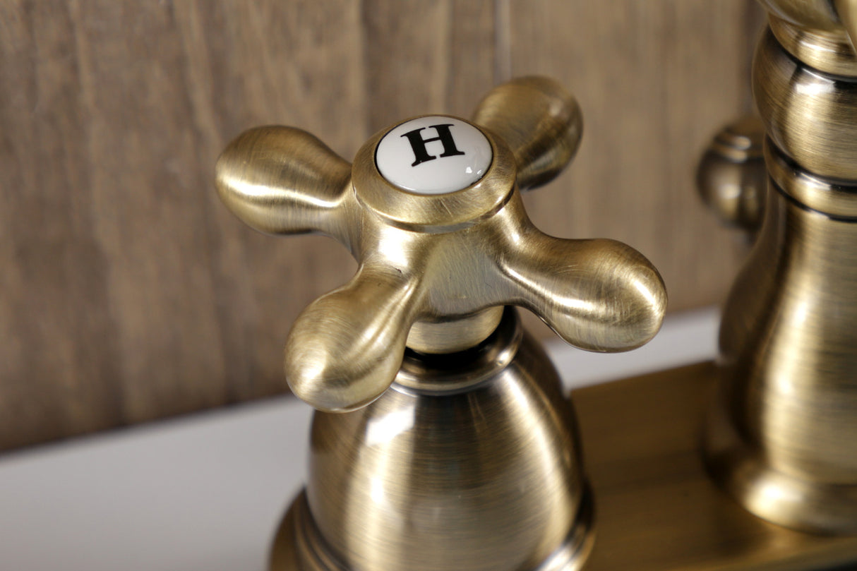 Kingston Brass KB1603AX Heritage 4 in. Centerset Bathroom Faucet, Antique Brass