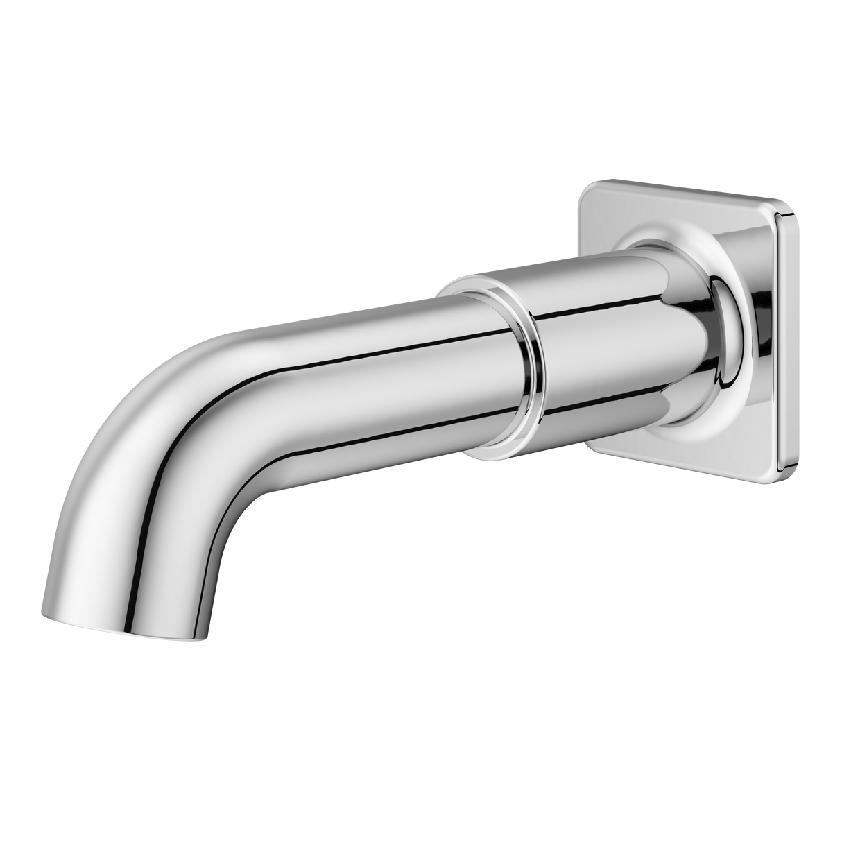 Square Non-Divertering Tub Spout in Polished Chrome