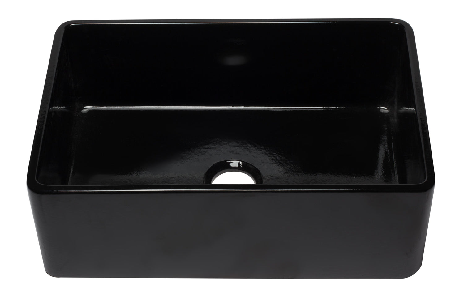 ALFI brand AB3020SB-BG 30 inch Black Reversible Single Fireclay Farmhouse Kitchen Sink