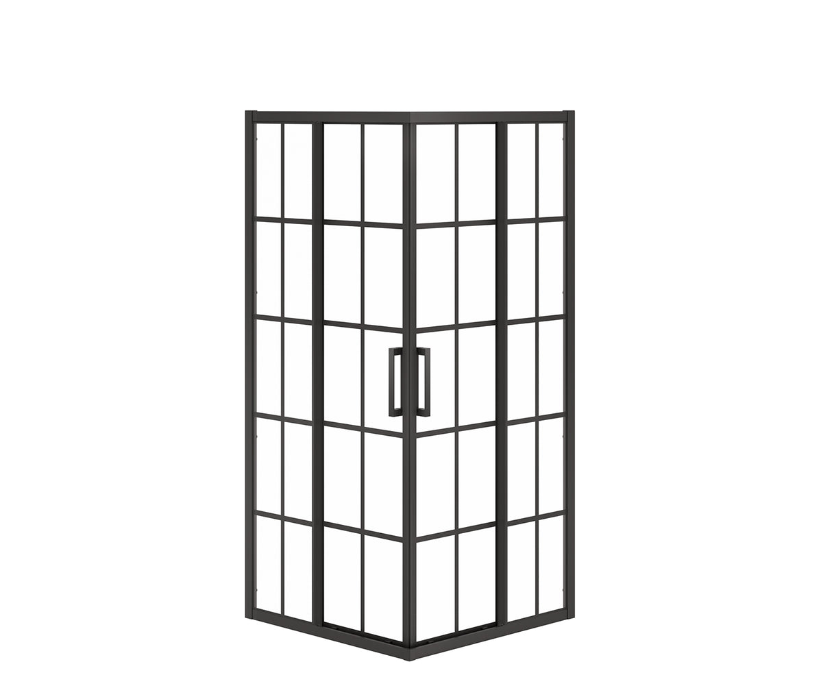 MAAX 137448-977-340-000 Radia Square 36 x 36 x 71 ½ in. 6 mm Sliding Shower Door for Corner Installation with French glass in Matte Black