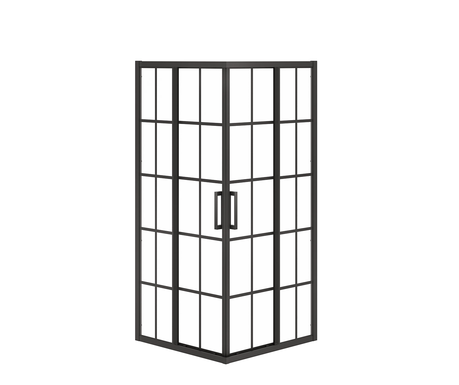 MAAX 137448-977-340-000 Radia Square 36 x 36 x 71 ½ in. 6 mm Sliding Shower Door for Corner Installation with French glass in Matte Black