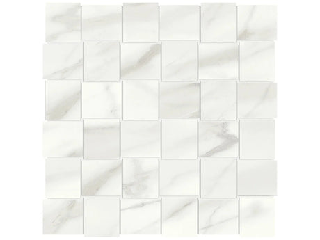 Anatolia Tile 2X2 Basketweave Mayfair Volakas Grigio Matte Porcelain Mosaics. 1 Sheet = .98 Sq. Ft. 4501-0133-1 Volakas Grigio 2x2 Basketweave Matte - premium natural stone mosaic tile from Anatolia Tile, available at PoshHaus showroom in Keene, NH