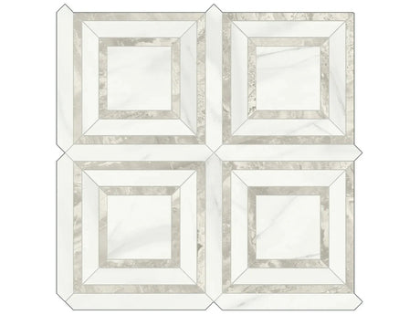 Anatolia Tile Mayfair Volakas Grigio Piazza Polished Porcelain Mosaic. 1 Sheet = .96 Sq. Ft. 4501-0157-1 Volakas Grigio Piazza - premium natural stone mosaic tile from Anatolia Tile, available at PoshHaus showroom in Keene, NH