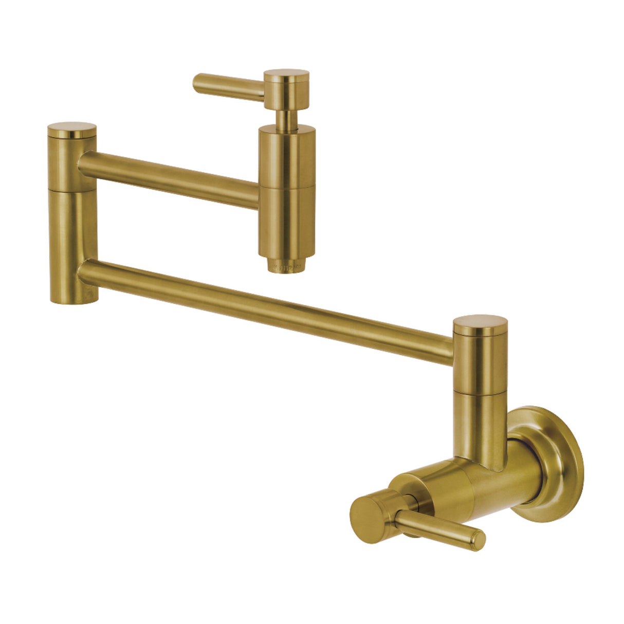 Kingston Brass KS8107DL Concord Wall Mount Pot Filler Kitchen Faucet, Brushed Brass