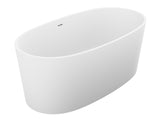 ANZZI FT-AZ8416 Bellentin 5.1 ft. Solid Surface Center Drain Freestanding Bathtub in Matte White