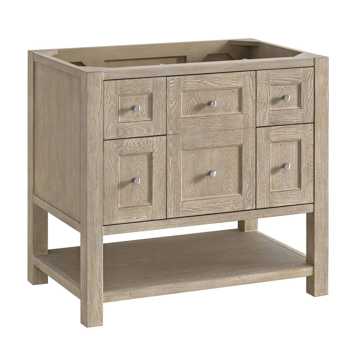 Breckenridge 36" Single Vanity, Whitewashed Oak, w/ 3 CM Siberian Silestone Top