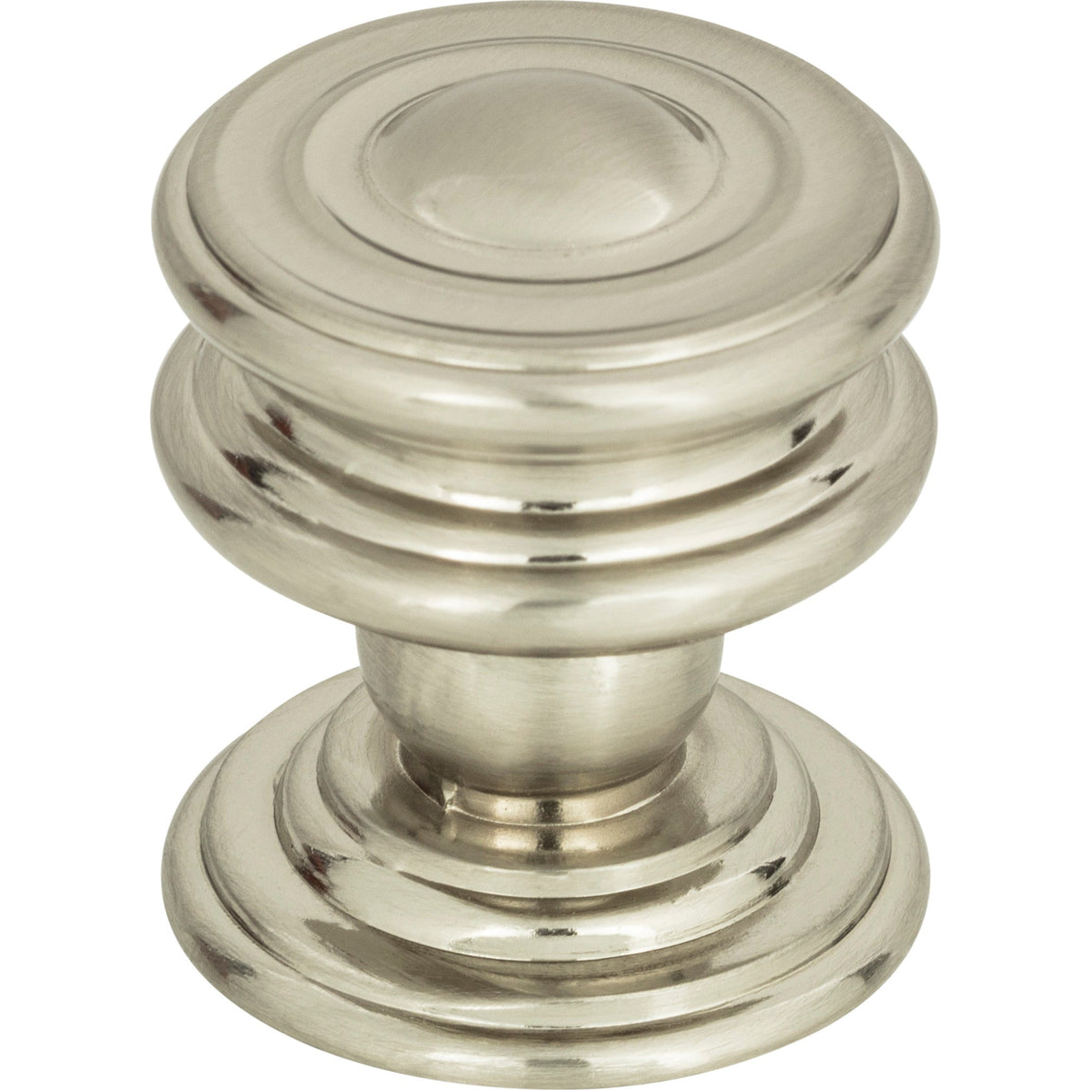 Atlas Homewares Campaign Round Knob 1 1/4 Inch Brushed Nickel