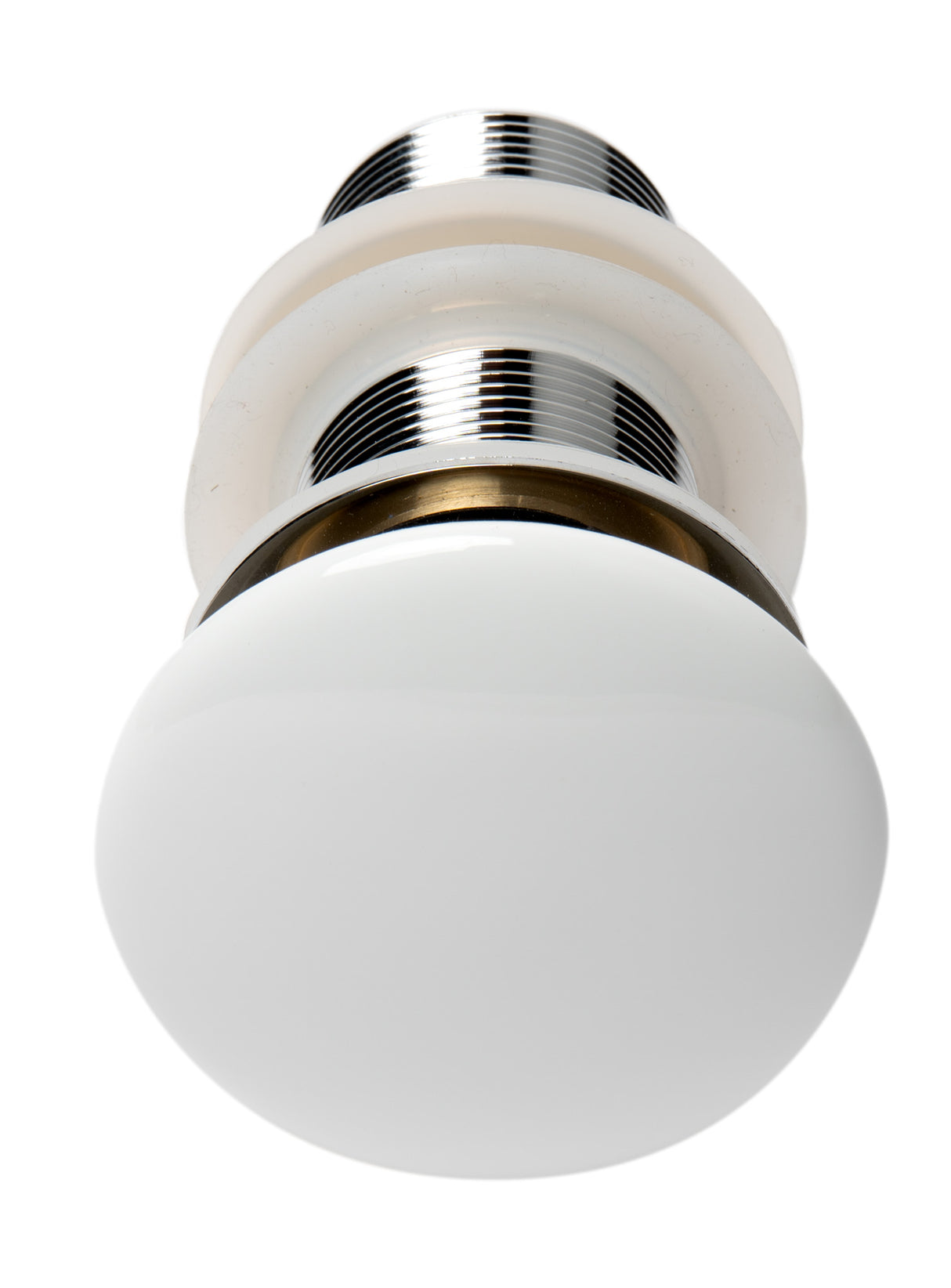 ALFI brand AB8055-W White Ceramic Mushroom Top Pop Up Drain for Sinks without Overflow
