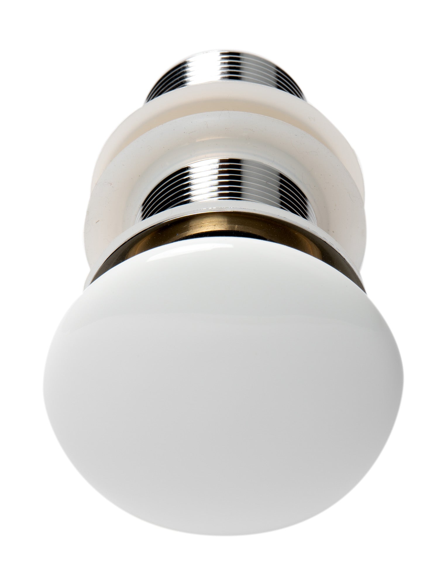 ALFI brand AB8055-W White Ceramic Mushroom Top Pop Up Drain for Sinks without Overflow