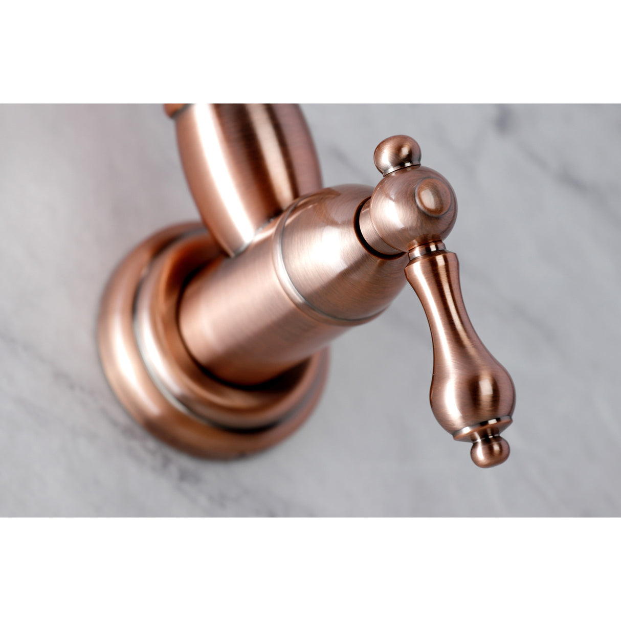Kingston Brass KS310ALAC Restoration Wall Mount Pot Filler Kitchen Faucet, Antique Copper