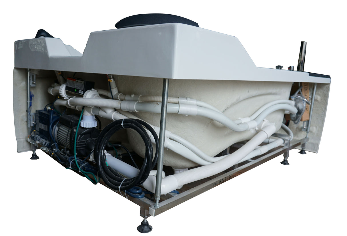 EAGO AM113ETL-L 5.5 ft Left Corner Acrylic White Whirlpool Bathtub for Two