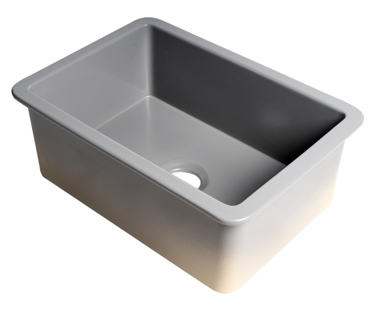 Gray Matte 27" x 18" Fireclay Undermount / Drop In Firelcay Kitchen Sink