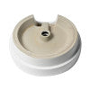 ALFI brand ABC702 White 19" Round Semi Recessed Ceramic Sink with Faucet Hole