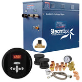 SteamSpa Premium 12 KW QuickStart Acu-Steam Bath Generator Package with Built-in Auto Drain in Matt Black PRR1200BK-A
