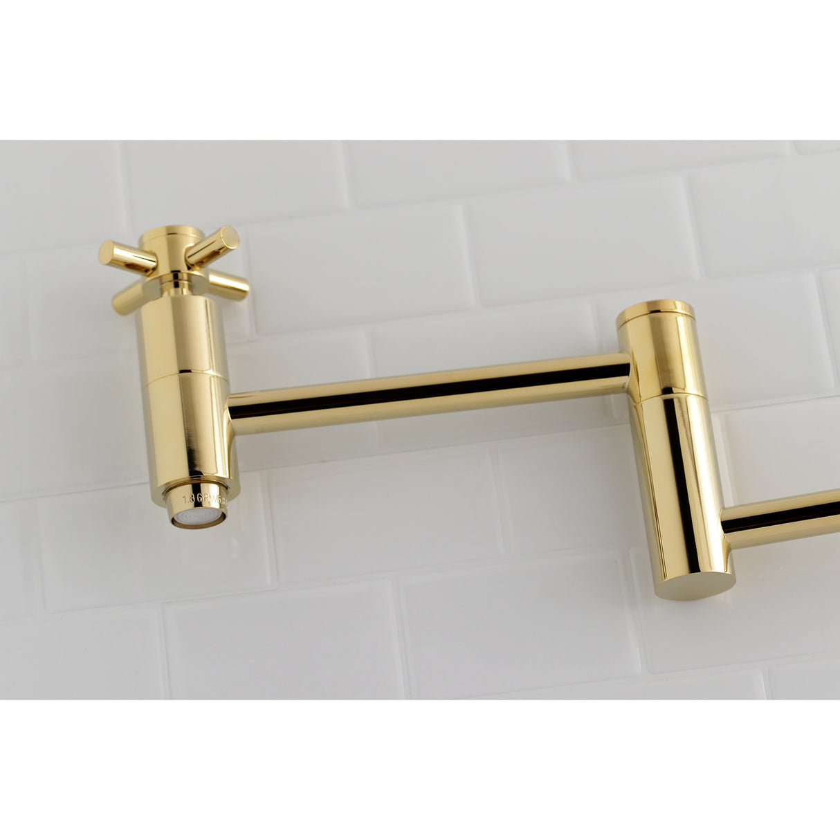 Kingston Brass KS8102DX Concord Wall Mount Pot Filler Kitchen Faucet, Polished Brass