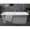 ALFI brand AB9942 67" White Rectangular Solid Surface Smooth Resin Soaking Bathtub