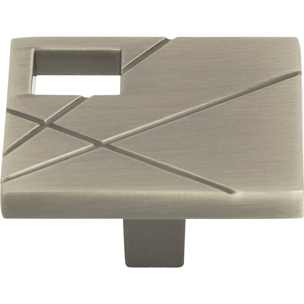 Atlas Homewares Modernist Right Square Knob 1 1/2 Inch Brushed Nickel
